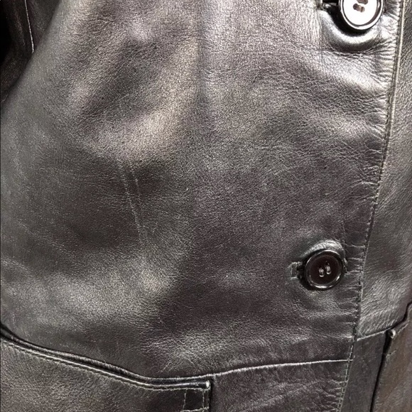 Gap Genuine Leather Jacket Medium Vintage Black - Picture 6 of 8